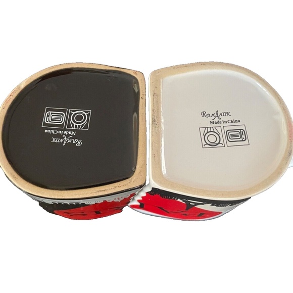 Red Heart PARIS Toi et Moi Kissing Mugs Set Valentine Anniver Wedding Gift Boxed - Picture 5 of 6